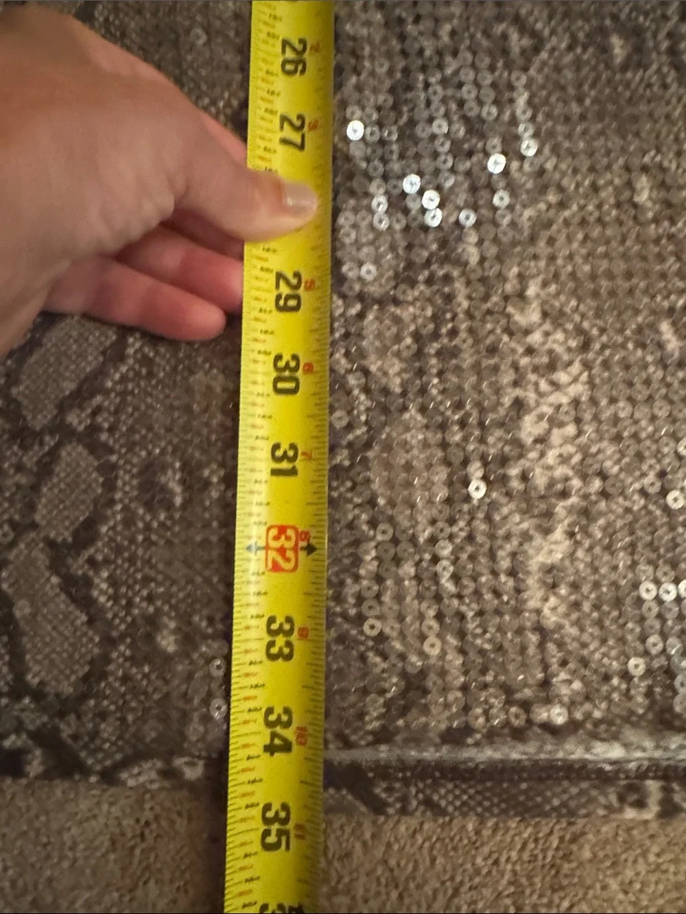 Michael Kors Gray Snake-Print Sequin Mini Dress